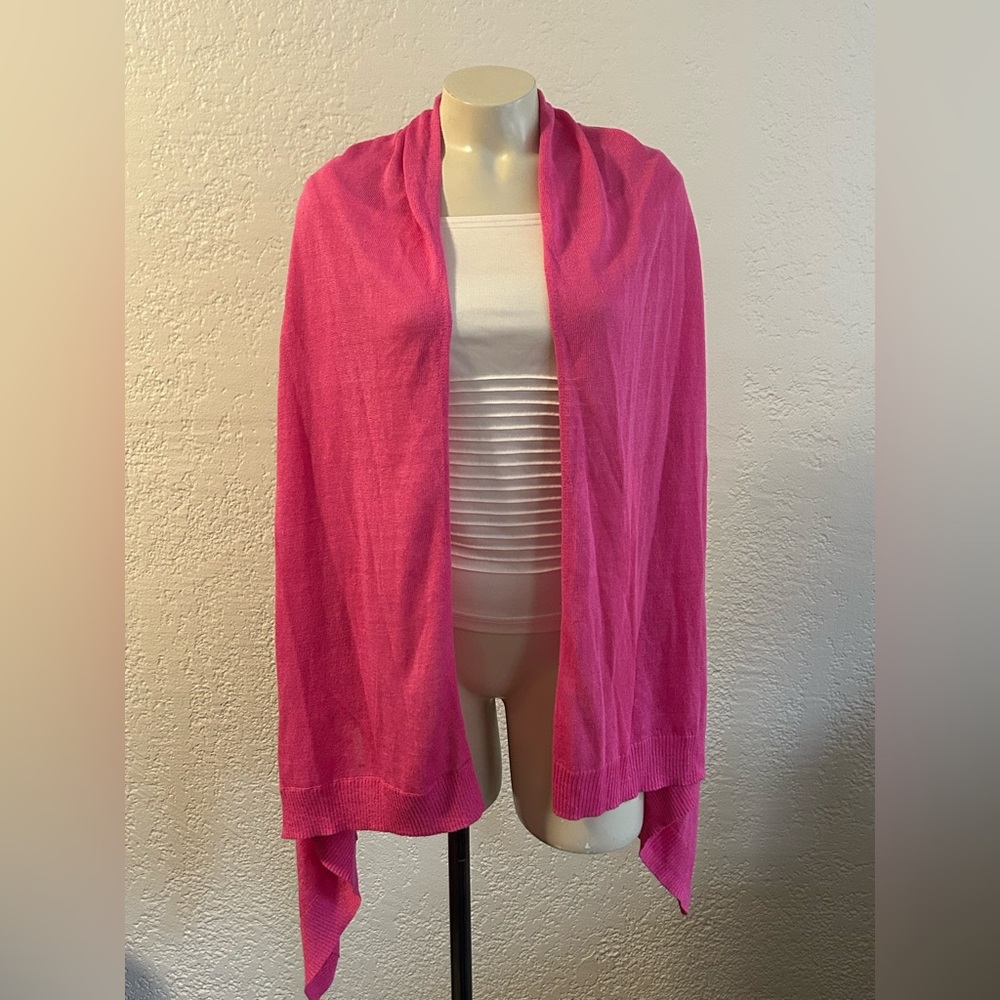 Talbots Bright Pink linen blend Knitwear cover up / top  M L